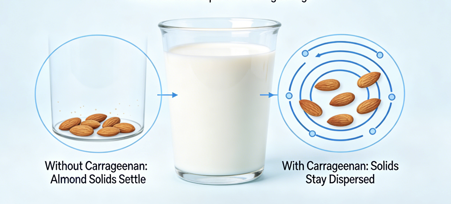 Functional Roles of Carrageenan in Almond Milk