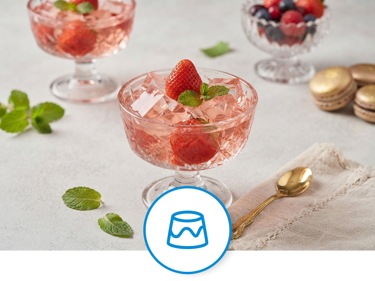 Hydrocolloids and food additives for jelly and pudding