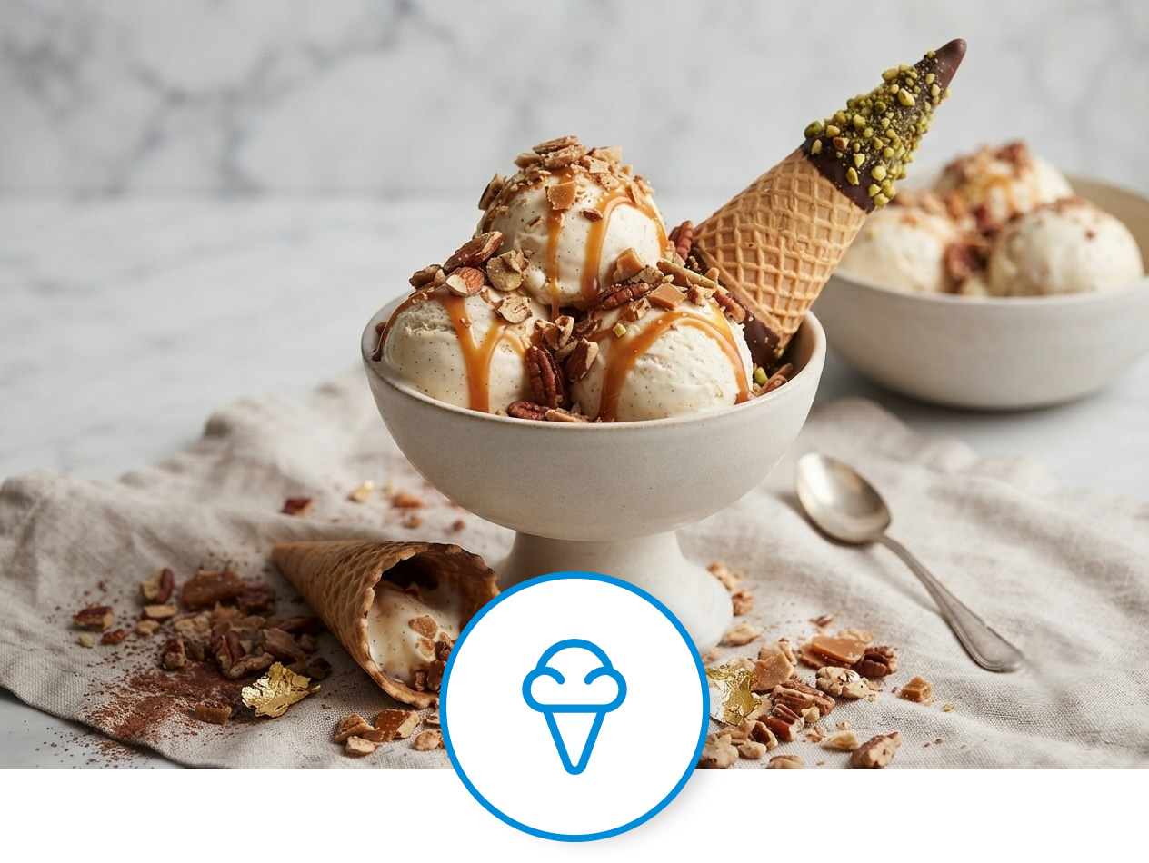 Food stabilizers and additives for ice cream production